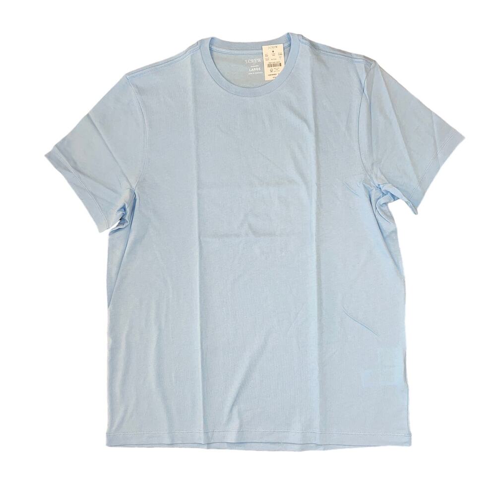 NWT J. Crew Men's Serenity Blue Washed Jersey Crewneck Tee - SIZE LARGE